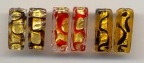 "Skinny Rectangles", 21x8 MM, with Swirls & Gold Foil